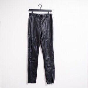NEW Jason Wu Black Vegan Leather Moto Pants - Size Medium NWT